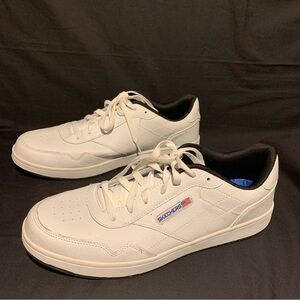 Skechers Men’s Relaxed Fit Tedder Paysted White Sneakers memory foam sz 13